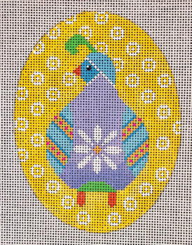 NQR5 Quail - Yellow Background 4 3/4t x 3 5/8w 18 Mesh EyeCandy Needleart