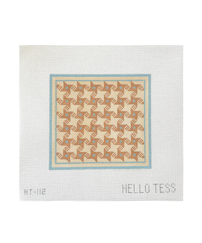 Hello Tess Designs HT112 Country Quilted Geometric  7”W x 6.5”H on 13 mesh