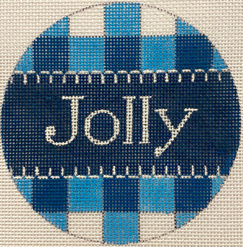 APX461 Jolly- NAVY GINGHAM 4” Round 18 Mesh Alice Peterson Designs