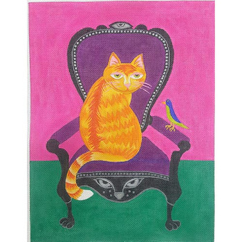 ZE706 Cat on a Velvet Chair  10″ x 13″  18 Mesh Zecca