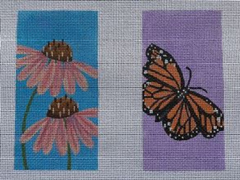 ME147 Coneflower Monarch Butterfly EGC 7" x 3.5"  Twice 13 Mesh Madeleine Elizabeth 