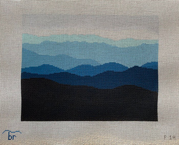 P1a BlueRidgeMtn -large 12" x 9.5" 13 Mesh Blue Ridge Stitchery