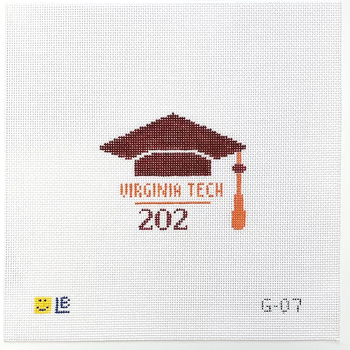 G-07 Virginia Tech 3.5wx3h  18 Mesh  LAUREN BLOCH DESIGNS