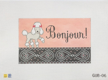 GUB-06 French Poodle - Bonjour! 8wx5h 18 Mesh  LAUREN BLOCH DESIGNS