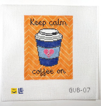 GUB-07 Keep Calm & Coffee On 3.5wx4.5h 18 Mesh  LAUREN BLOCH DESIGNS