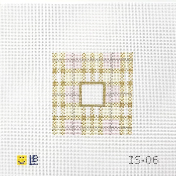 IS-06 Gold Plaid (Wedding) - Square Insert 3.25w x 3.25h 18 Mesh  LAUREN BLOCH DESIGNS