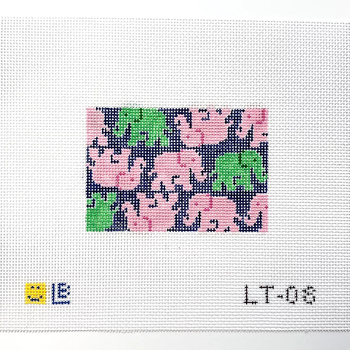 LT-08 Preppy Elephants - Small Insert 3.5w x 2.25h 18 Mesh  LAUREN BLOCH DESIGNS