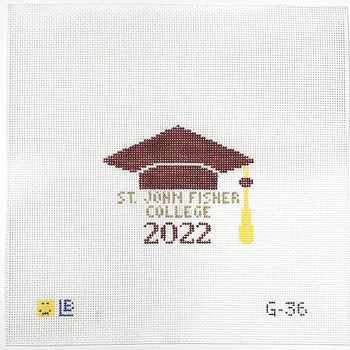 G-36 Graduation Cap - St. John Fisher College (NY) 3.5w x 3h 18 Mesh LAUREN BLOCH DESIGNS