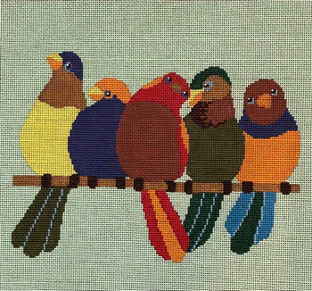 ASIT015-13a Birds on wire 12X12 13 Mesh A Stitch In Time