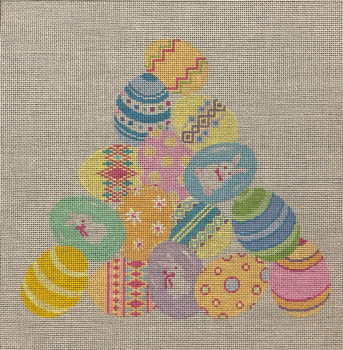 ASIT382-13 Egg Stack With Stitch Guide 12X12 13 Mesh A Stitch In Time