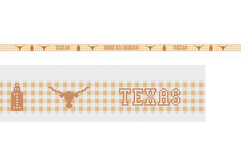 WSB-002 Texas Belt 44" wide by 1.25” tall 18 MESH GINGHAM SPIRITWEAR BELT WIPSTITCH Needleworks!