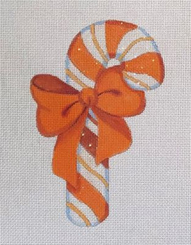 HO3098 Orange Candy Cane Ornament,18 mesh Raymond Crawford Designs 