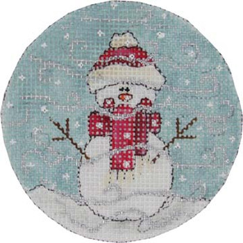 N-219/5 SNOWMAN IN A BLIZZARD 3” DIA 18 Mesh Renaissance Designs