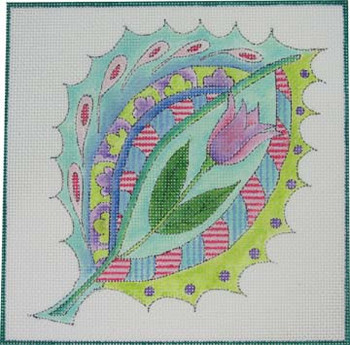 PL-102B  FLORAL B 8" X 8"  13 Mesh Renaissance Designs