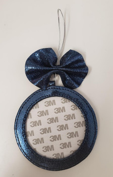 Metallic Navy Self-Finishing Ornament 5 inch Round  with a 4 inch insert PLANET EARTH