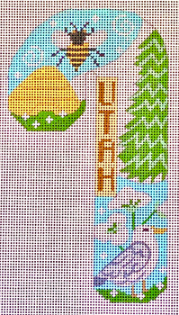 CH-1005 Travel Candy Cane - Utah 3 1⁄4" x 6 1⁄2"  18 Mesh CH Designs