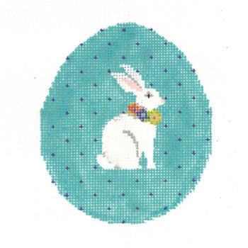 KEA46-18 Aqua Pin-Dot Bunny Egg 3.5"w x 4"h - 18 Mesh KELLY CLARK STUDIO, LLC