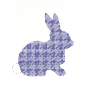KEA58-18 Lilac Houndstooth Bunny 4.125"w x 4.5"h - 18 Mesh KELLY CLARK STUDIO, LLC