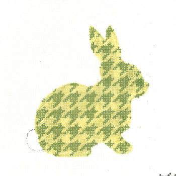 KEA56-18 Lime Houndstooth Bunny  4.125"w x 4.5"h - 18 Mesh KELLY CLARK STUDIO, LLC