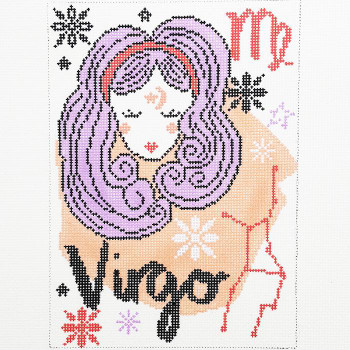 AO1326 Virgo Lee's Needle Arts Hand-painted canvas By Vicky Yorke 5"w x 7"h - 18 Mesh