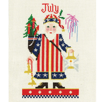 CN0130 July Santa Cross Stitch Kit Kelly Clark