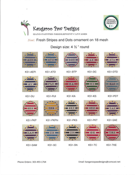 Fraternity Series:  KS1-PKP Phi Kappa Psi 4.75” Fresh Dots And Stripes 18 Mesh Kangaroo Paw Designs