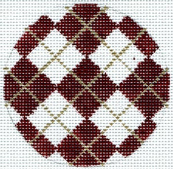 FL-106g Maroon Argyle 18 Mesh The Meredith Collection