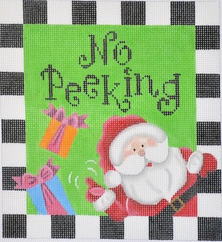 SAN01 No Peeking Santa 6 x 7 13 Mesh Pepperberry Designs 