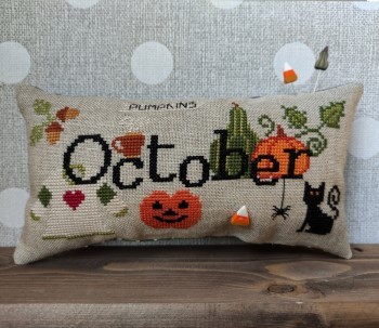 When I Think Of October (w/button) 105w x 48h by Puntini Puntini 21-2259