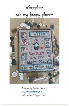 Samplers Are My Happy Place 90w x 117h by Romy's Creations 21-2412 YT