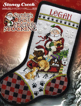 Santa's Best Friends Stocking 153w x 229h by Stoney Creek Collection 22-1117