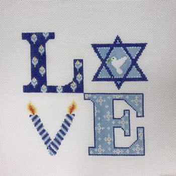 FS-LOVE Hanukkah 6"x 6" 18 Mesh Funda Scully