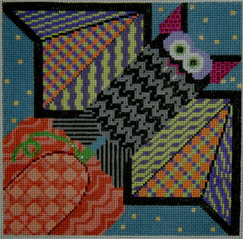 1060 Bat Crazy Quilt Square	8x8	13 Mesh Tapestry Fair With STITCH GUIDE