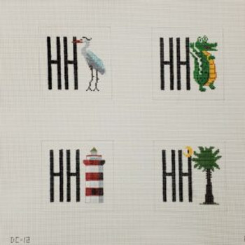 Coasters DC-12	HILTON HEAD Set of 4, 18 count 3.5 x 3.5 inch Canvases Point2Pointe