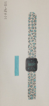 Watch Band WB42 Large 1 pc 6 x 1, 2 pc 4.5 x 1  BLUE LEOPARD Point2Pointe