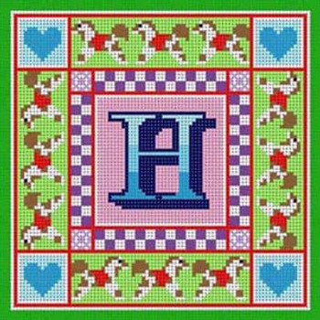 X-179 Alphabet Letter H Shaded Treglown Designs 13 Mesh 7¼" x 7¼"