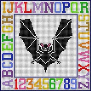 X-163 Letter V  Animal Alphabet 8 ¼" x 8 ¼" 13 Mesh Treglown Designs