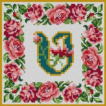 X-146 Letter U Rose Border Alphabet Treglown Designs