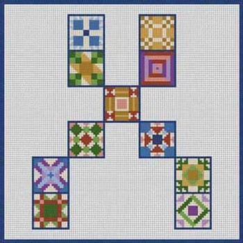 X-119 Letter X Quilt Block 6 1/2" x 6 1/2" 18 Mesh Treglown Designs