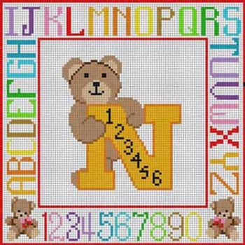 X-095 Letter N Teddy Bear Alphabet Treglown Designs
