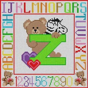 X-095 Letter Z Teddy Bear Alphabet Treglown Designs