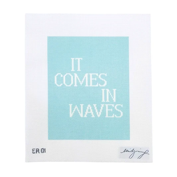 Waves Flag	7W x 9H 13 Mesh ER02SP  Anne Fisher Needlepoint, llc EMILY RUIZ COLLABORATION