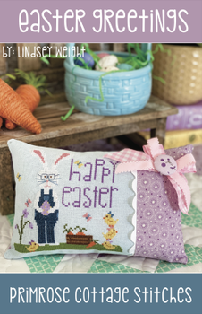 Easter Greetings 79w x 73h by Primrose Cottage Stitches 22-1591 YT