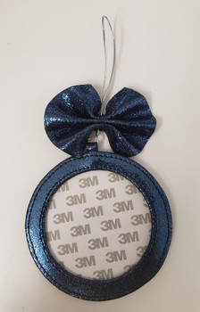 Metallic Navy Self-Finishing Ornament 4 inch Round with a 3 inch insert PLANET EARTH