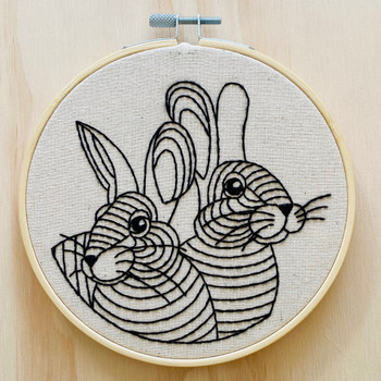 Rabbit Rabbit  Complete Embroidery Kit Hook, Line & Tinker