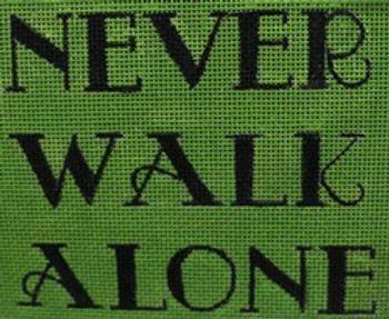 JFF-007-18	NEVER WALK ALONE LT GREEN 5.25 x 4.25 18 Mesh Hillary Jean Designs