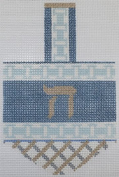 1371C Dreidel Chai  5.5 x 3.5 18 Mesh NEEDLEDEEVA