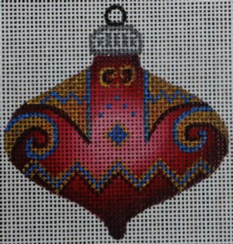 R189 Red/Gold/Blue Ornament 3 x 3.25 18 Mesh Robbyn's Nest Designs