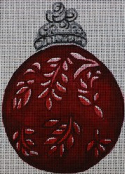 R243 Red and Silver Ornament 4.5 x 6 	18Mesh Robbyn's Nest Designs