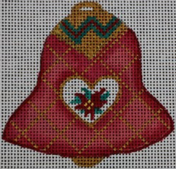 R227 4 x 4 Red and Gold Holly Bell 18 Mesh Robbyn's Nest Designs